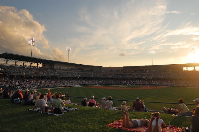 Victory Field during a baseball game